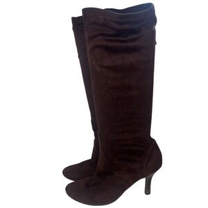 Womens Brown Suede Knee High Boots Stiletto Heel‎ Size 8M